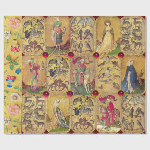 Papel De Regalo Tarots antiguos/Tarjetas de tribunal alemanas/Falc