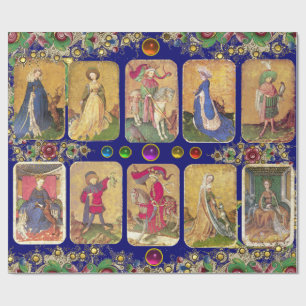 Papel De Regalo Tarots antiguos, tarjetas de tribunal alemanas, fl