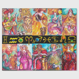 Papel De Regalo TAROTS Y ZODIAC RÓTULOS DE CUMPLEAÑOS Astrología T