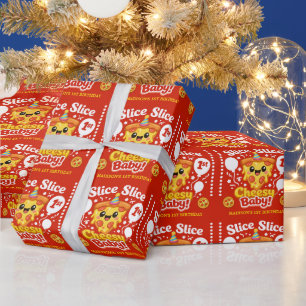 Papel De Regalo Tarta Tarta Pizza Quesera Bebé Cumpleaños 1