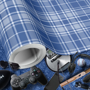 Papel De Regalo Tartán - Azul marino a azul claro y medio