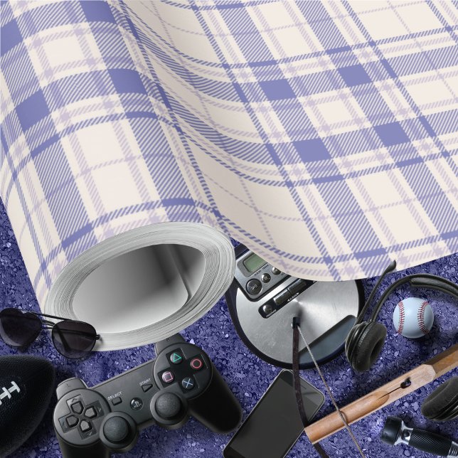 Papel De Regalo Tartán - Cement White-Dark Purple-Mauve (Tartan - Cement White-Dark Purple-Mauve Wrapping Paper by Leapfroglisics Shop)