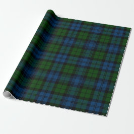 Papel De Regalo Tartán Clan Campbell Militar Plantado Green Check