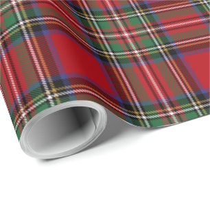Papel De Regalo Tartan Clan Stewart Plaid Red Green Check Rustic