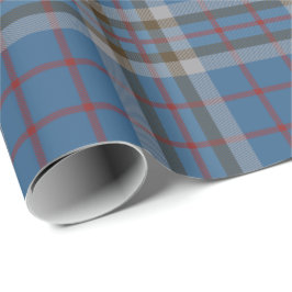 Papel De Regalo Tartan Clan Thompson Planteó Blue Gray Check