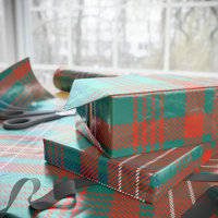 Tartan Clan Wilson Plaid Naranja Blue Check
