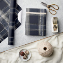 Tartan de lujo navy y plata |Elegante cuadros clás