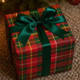 Papel De Regalo Tartan de Navidad Rojo y Verde