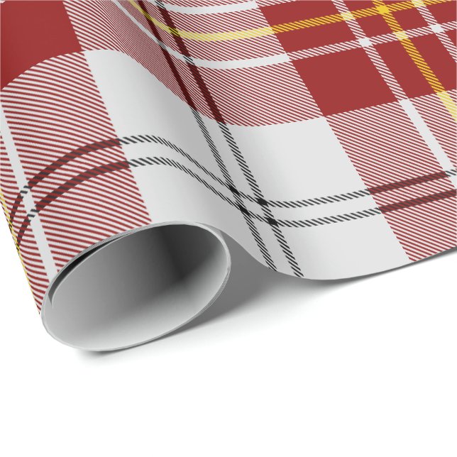 Papel de regalo Tartán de vestido rojo Clan MacPhe (Esquina del rollo)