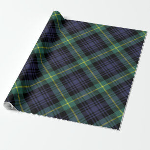 Papel De Regalo Tartán elegante de color verde púrpura