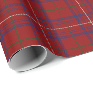 Papel De Regalo Tartán escocés rojo moderno subió clan