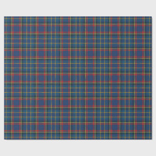 Papel De Regalo Tartan Escocés Vintage en Rojo y Azul