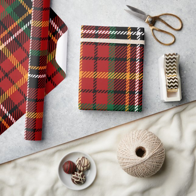 Papel De Regalo Tartán Navidades de Red Plaid (Artesanía)