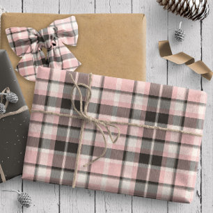 Papel De Regalo Tartán Pattern10 ID210 rosa y gris