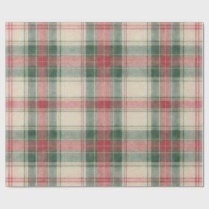 Papel De Regalo Tartan Plaid Clásico de Navidad