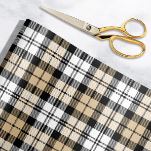 Papel De Regalo Tartan Plaid de fiesta rústico en negro, blanco y