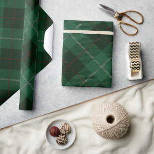 Papel De Regalo Tartan Plaid de Navidad Verde y Rojo