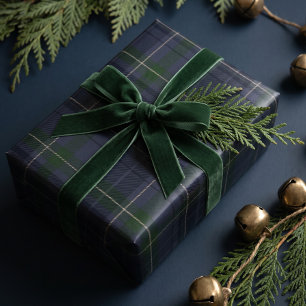 Papel De Regalo Tartan Plaid Navideño Clásico Verde Marino