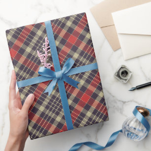 Papel De Regalo Tartan Plaid Rojo y Verde Personalizado