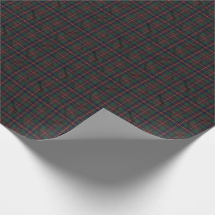 Papel De Regalo Tartan Plaid Verde Bosque de Dark Academia