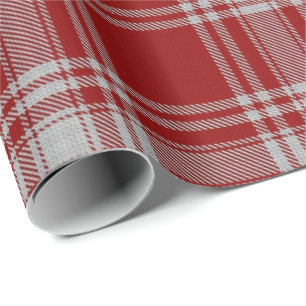 Papel De Regalo Tartán rojo de Menzies del clan y blanco escocés