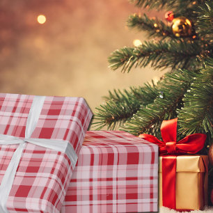 Papel De Regalo tartán rojo oscuro