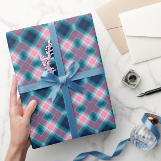 Papel De Regalo Tartán rosa oscuro Plaid Gingham Pattern