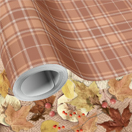 Papel De Regalo Tartán - Siena-Terracotta-Marrón Láctea quemada