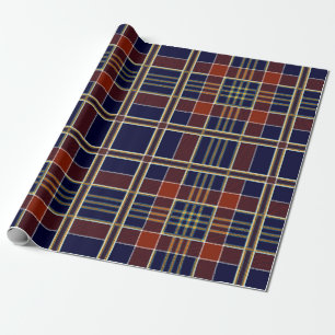 Papel De Regalo Tartán tartán azul y rojo