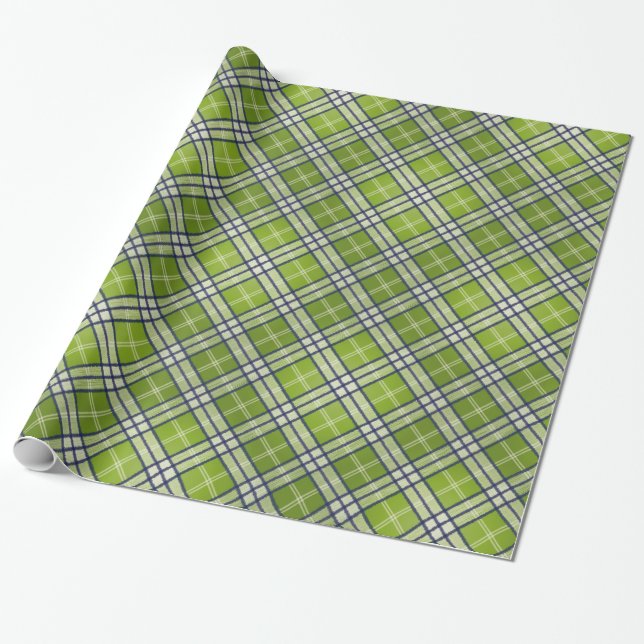 Papel De Regalo Tartán verde (Desenrollado)