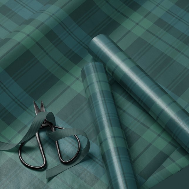 Papel De Regalo Tartán verde marino atrevido de vacaciones clásica (Subido por el creador)