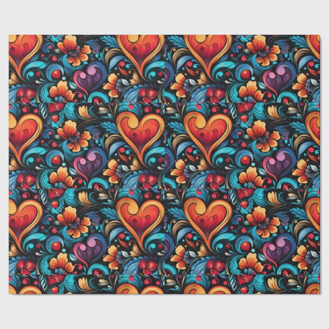 Papel De Regalo Tattoo Hearts Digital Theme 1 (Costura)