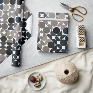 Papel De Regalo Taupe beige gris negro marrón círculos patrón