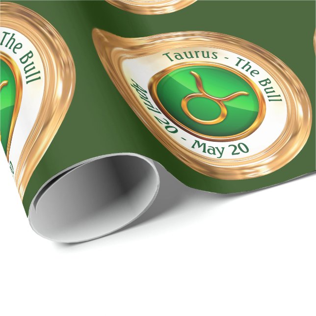 Papel De Regalo Tauro - el Rótulo del zodiaco de Bull (Esquina del rollo)