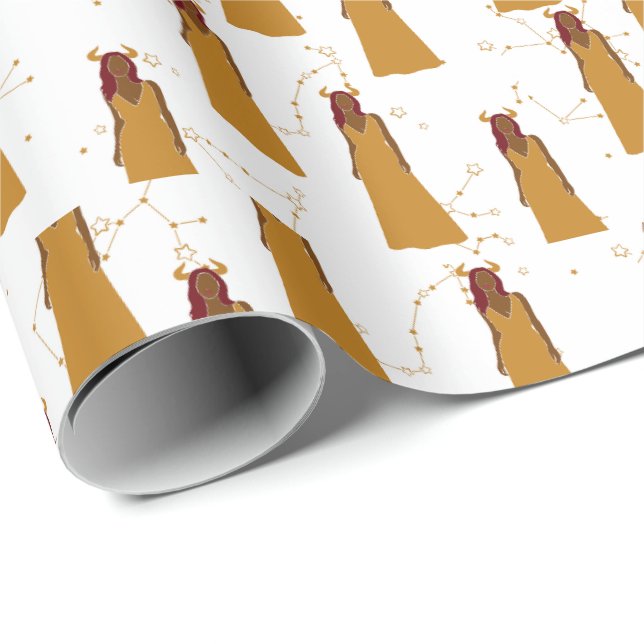 Papel De Regalo Taurus Woman Zodiac (Esquina del rollo)