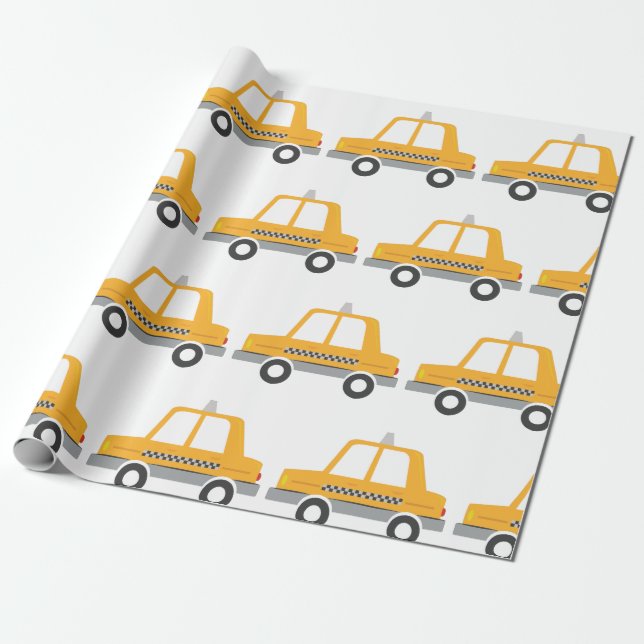 Papel De Regalo Taxi Cab (Desenrollado)
