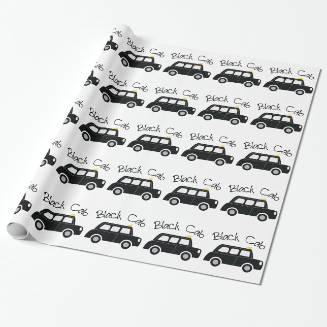 Papel De Regalo Taxi negro (Desenrollado)