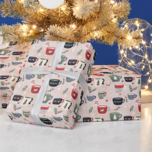 Papel De Regalo Taza de café de Navidad