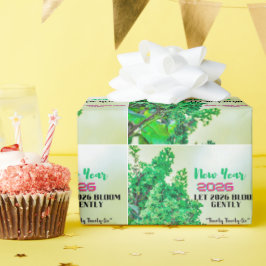 Papel De Regalo Taza de café del año nuevo 2026 con diseño de bosq