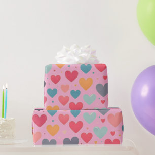 Papel De Regalo Taza de corazones coloridos día de San Valentín