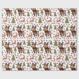 Papel De Regalo Taza floral linda de reno