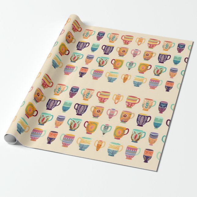 Papel De Regalo Tazas de café (Desenrollado)