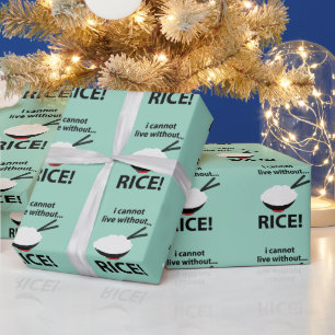 Papel De Regalo Tazón de arroz No puedo vivir sin arroz 