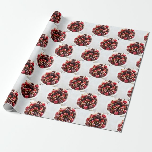 Papel De Regalo tazón de cerezas (Desenrollado)