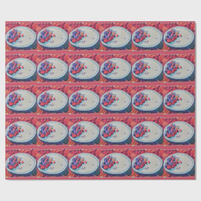 Papel De Regalo Tazón de Frutas Rojas (Superficie plana)