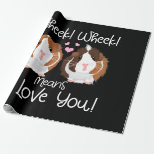 Papel De Regalo Te Amo Guinea Pig Cavy Roddent