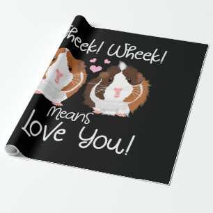 Papel De Regalo Te Amo Guinea Pig Cavy Roddent