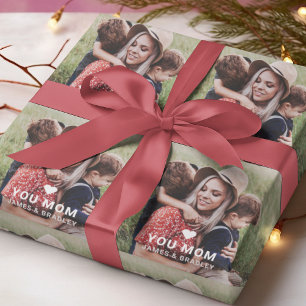 Papel De Regalo Te Amo Mamá Corazón Foto Día de la Madre