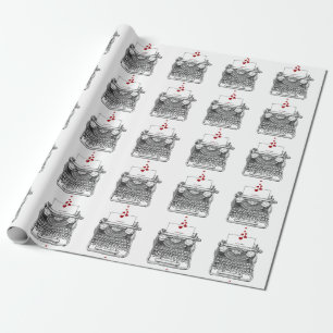 Papel De Regalo Te amo   Máquina de escribir antigua   San Valentí