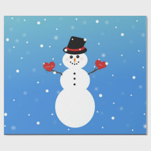 Papel De Regalo Te amo más muñeco de nieve